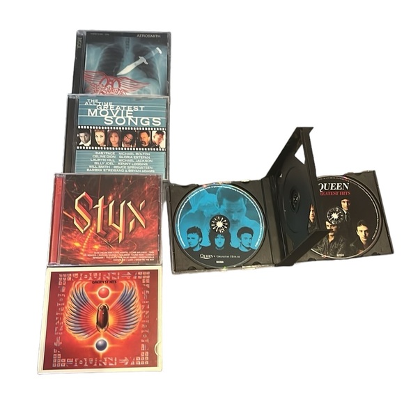 selling lot of x5 music CDS journey, Styx, Aerosmith, queen, movie songs - Picture 2 of 2